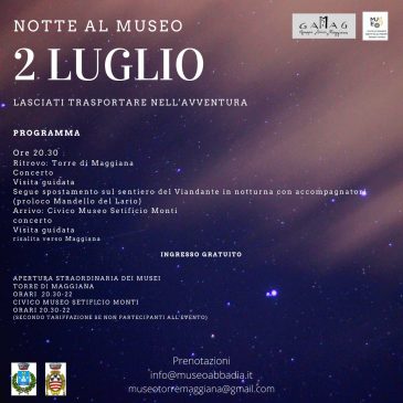 “Notte al Museo” con Museo Torre di Maggiana e Setificio Monti